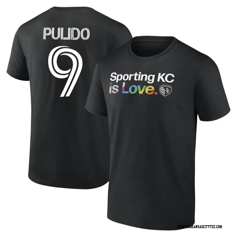 Men's Sporting Kansas City ＃9 Alan Pulido Black Name & Number City Pride T-Shirt