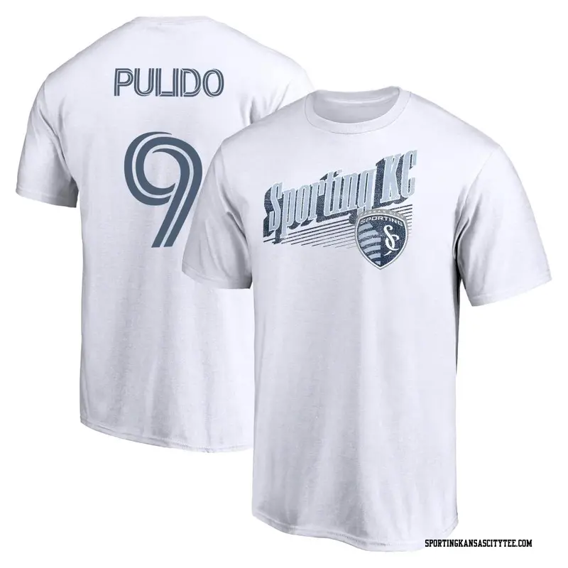 Youth Sporting Kansas City ＃9 Alan Pulido White Name & Number Winning Streak T-Shirt